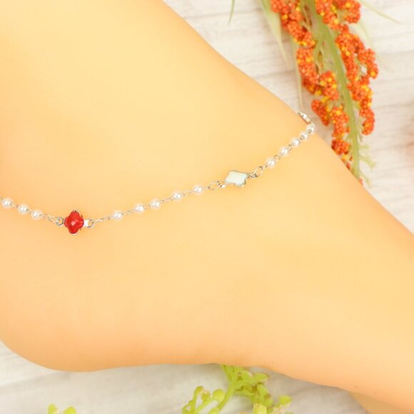"Handmade Anklet – Elegant & Delicate Jewelry for Women | UNVRC1349 - Picture 8 of 10